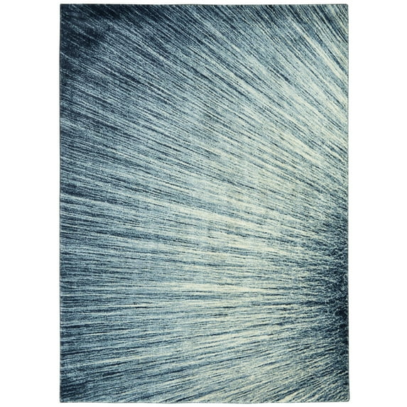 kathy ireland Home River Brook Area Rug-Color:Blue/Grey,Shape:Rectangle,Size:5'3" x 7'3"