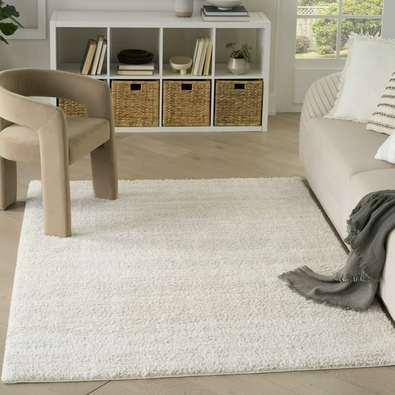 Nourison Modern Shag 3'11" x 5'11" Ivory Beige Modern Indoor Rug