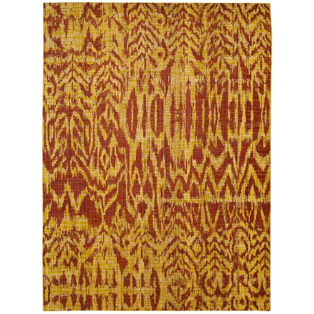 Abstract Paprika Red 5' x 7' Wool-Synthetic Blend Area Rug