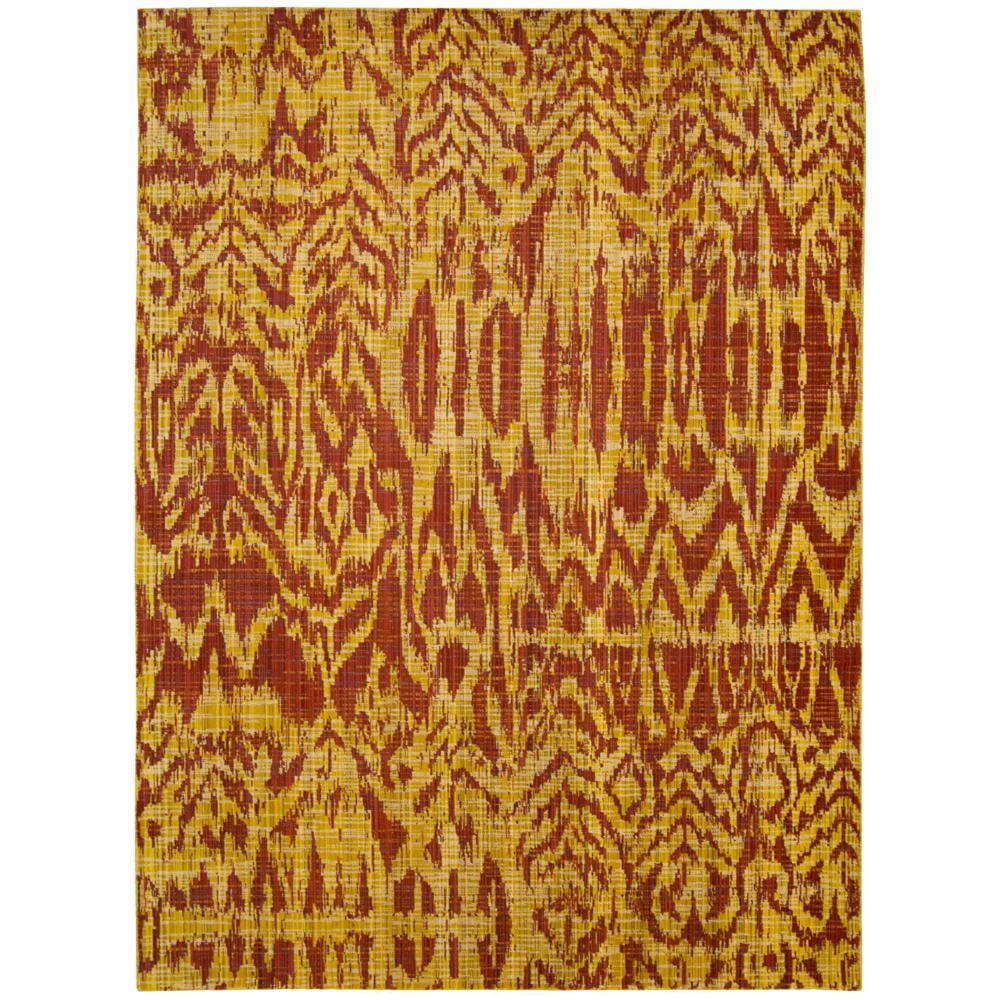 Abstract Paprika Red 5' x 7' Wool-Synthetic Blend Area Rug