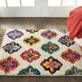 thumbnail image 1 of Nourison Moroccan Casbah 2'2" x 4' (2' X 4') Ivory/Multicolor Area Rug Boho Transitional Damask by Nourison, 1 of 8