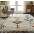 thumbnail image 1 of Nourison Moroccan Casbah Tribal Cream/Grey 7'10" x 10'6" Area Rug, (8x11), 1 of 8