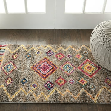 Nourison Moroccan Casbah Tribal Grey 2'2" x 4' Area Rug, (2x4)