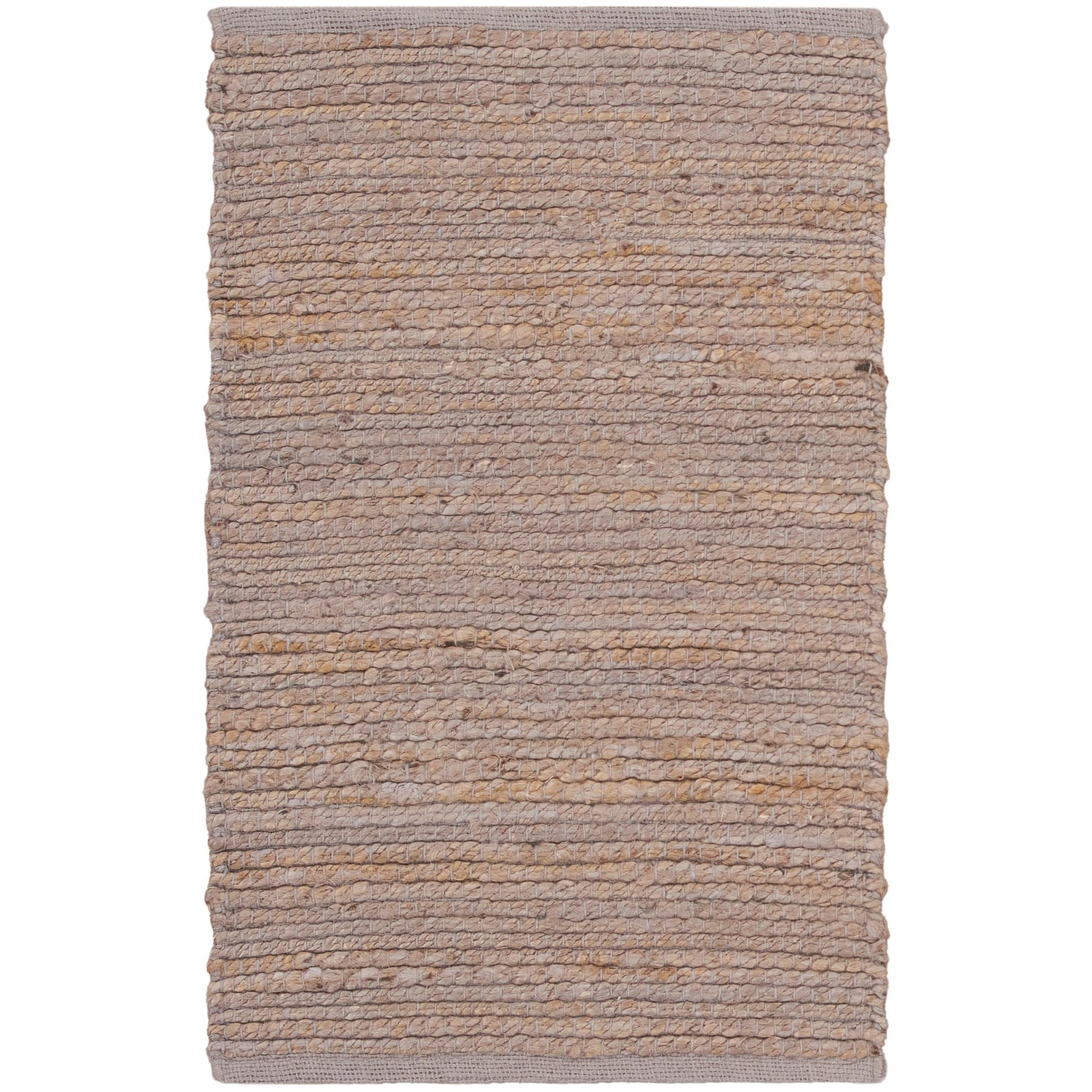 Handmade Gray and Beige Jute Rectangular Rug 2' x 3'