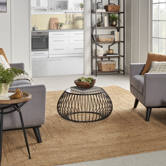 Nourison Natural Jute Coastal, Nautical & Beach Natural 6' x 9' Area Rug (6x9)