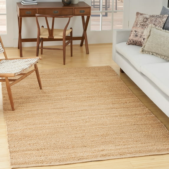 Nourison Natural Jute Solid Bleached 4' x 6' Area Rug (4x6)
