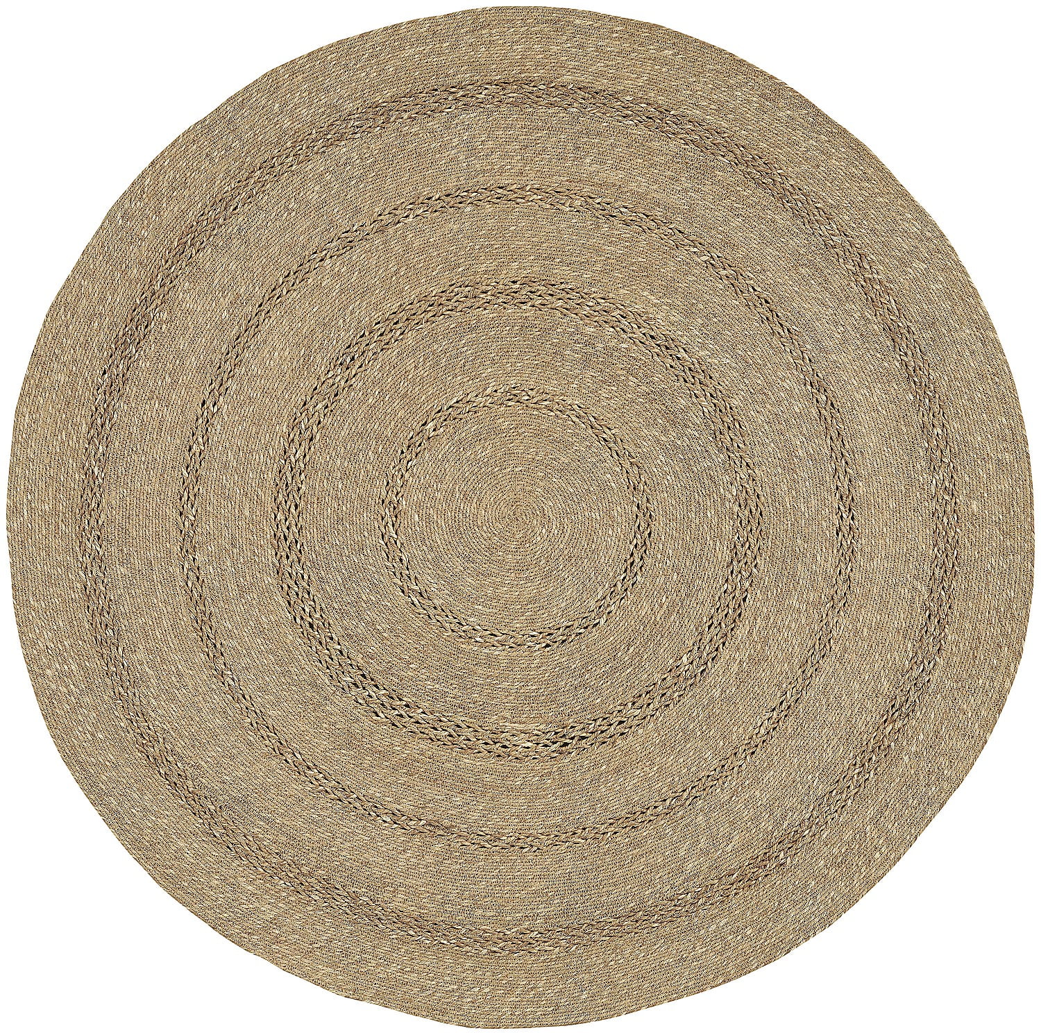 Natural Seagrass Round Rug 5' Easy Care Stain-resistant