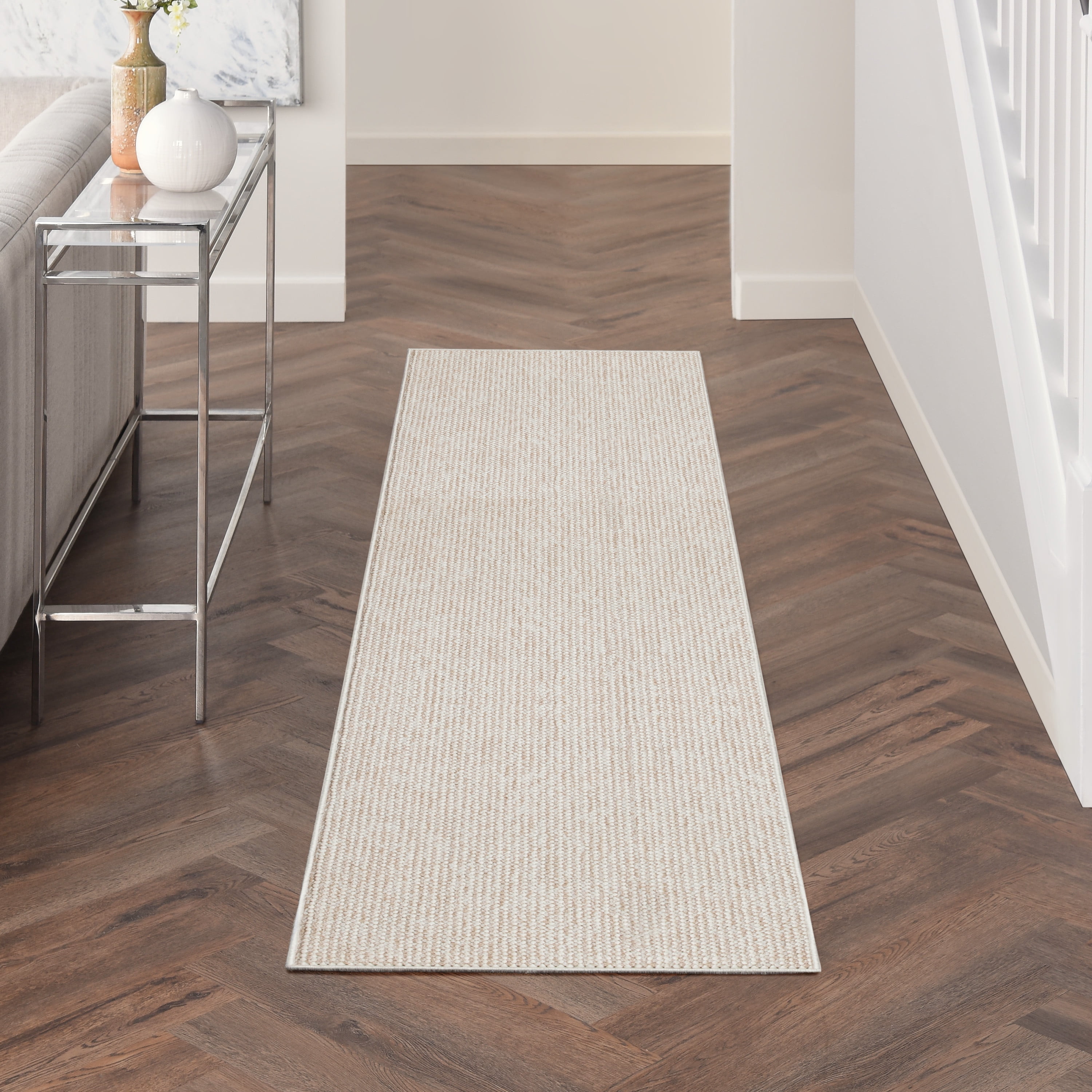 Nourison Natural Texture All-over design Ivory Beige 2'3" x 7'6" Area Rug (2x8)