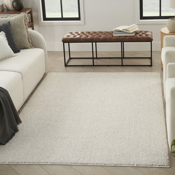 Nourison Natural Texture All-over design Ivory Beige 3'11" x 5'11" Area Rug (4x6)