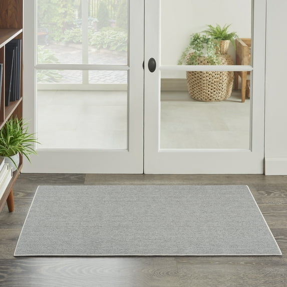 Nourison Natural Texture All-over design Ivory Grey 2'2" x 3'9" Area Rug (2x4)