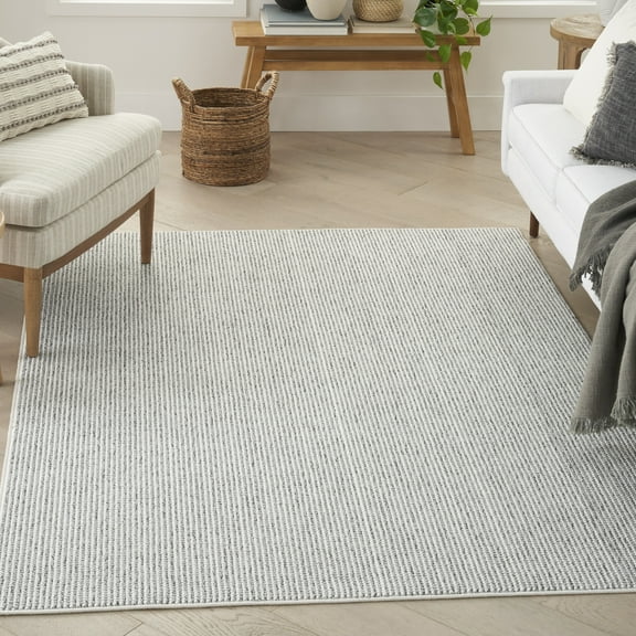 Nourison Natural Texture All-over design Ivory Grey 7'10" x 9'10" Area Rug (8x10)