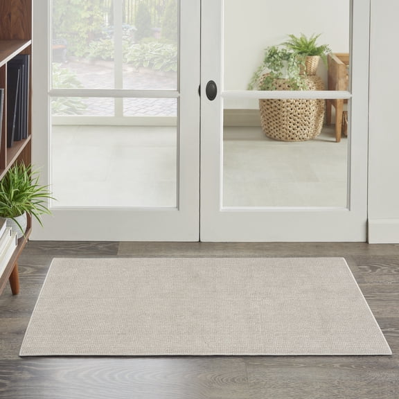 Nourison Natural Texture All-over design Ivory Mocha 2'2" x 3'9" Area Rug (2x4)