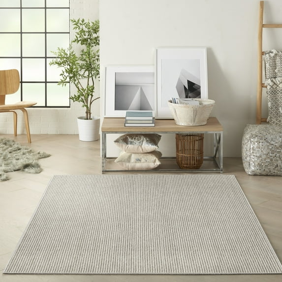 Nourison Natural Texture All-over design Ivory Mocha 3'11" x 5'11" Area Rug (4x6)