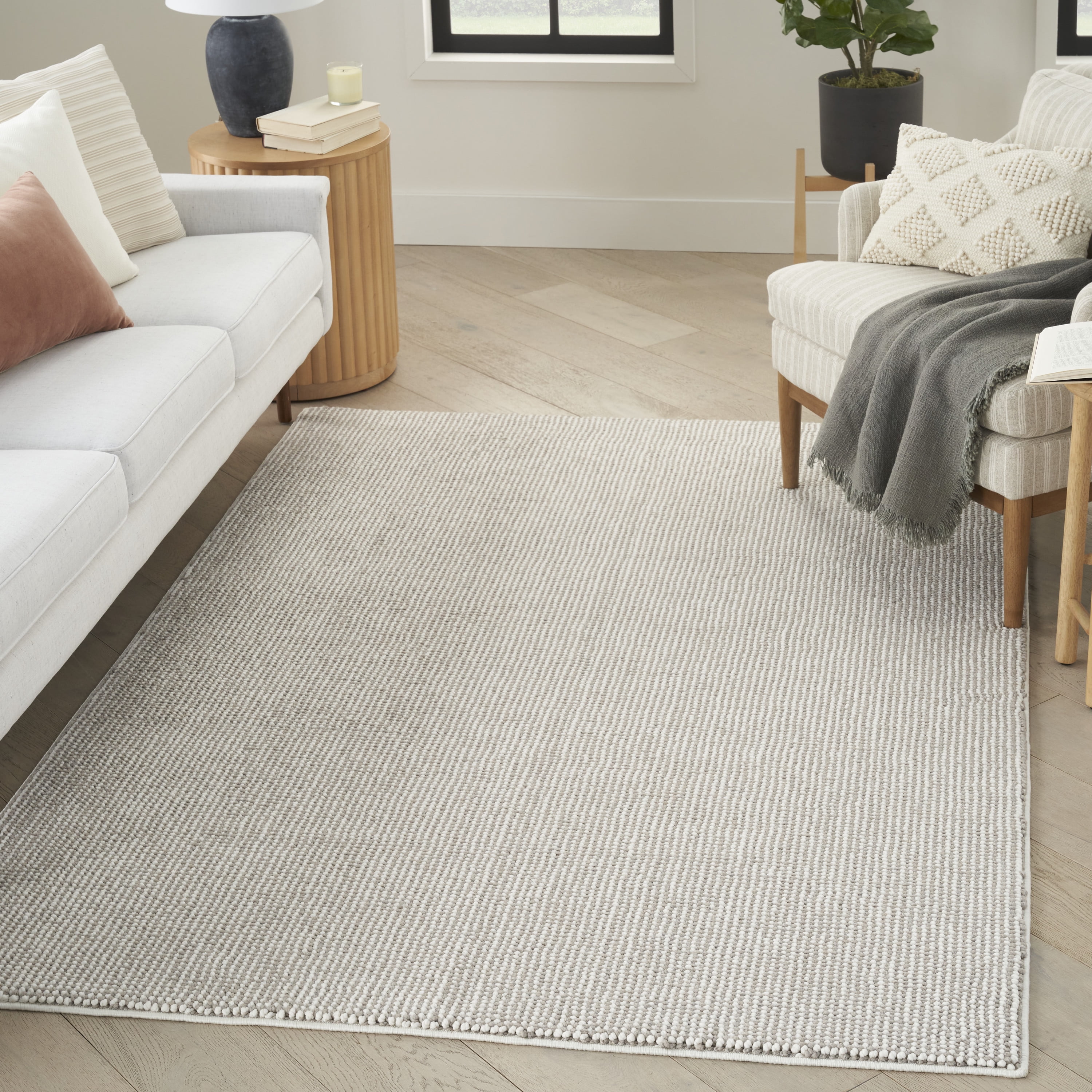 Nourison Natural Texture All-over design Ivory Mocha 7'10" x 9'10" Area Rug (8x10)