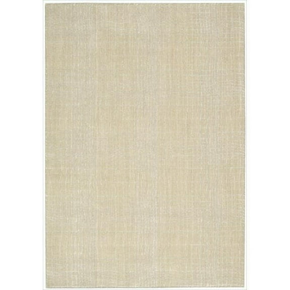 Nourison Nepal Area Rug Beige 5' 3" x 7' 5" Latex Free Viscose,Wool,Synthetic 5' x 8' Indoor Ivory Rectangle
