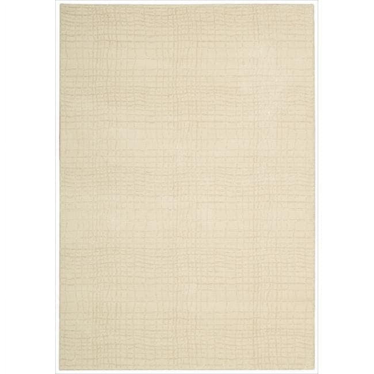 Elegant Bone and Taupe Handmade Wool Runner Rug, 3'6" x 5'6"