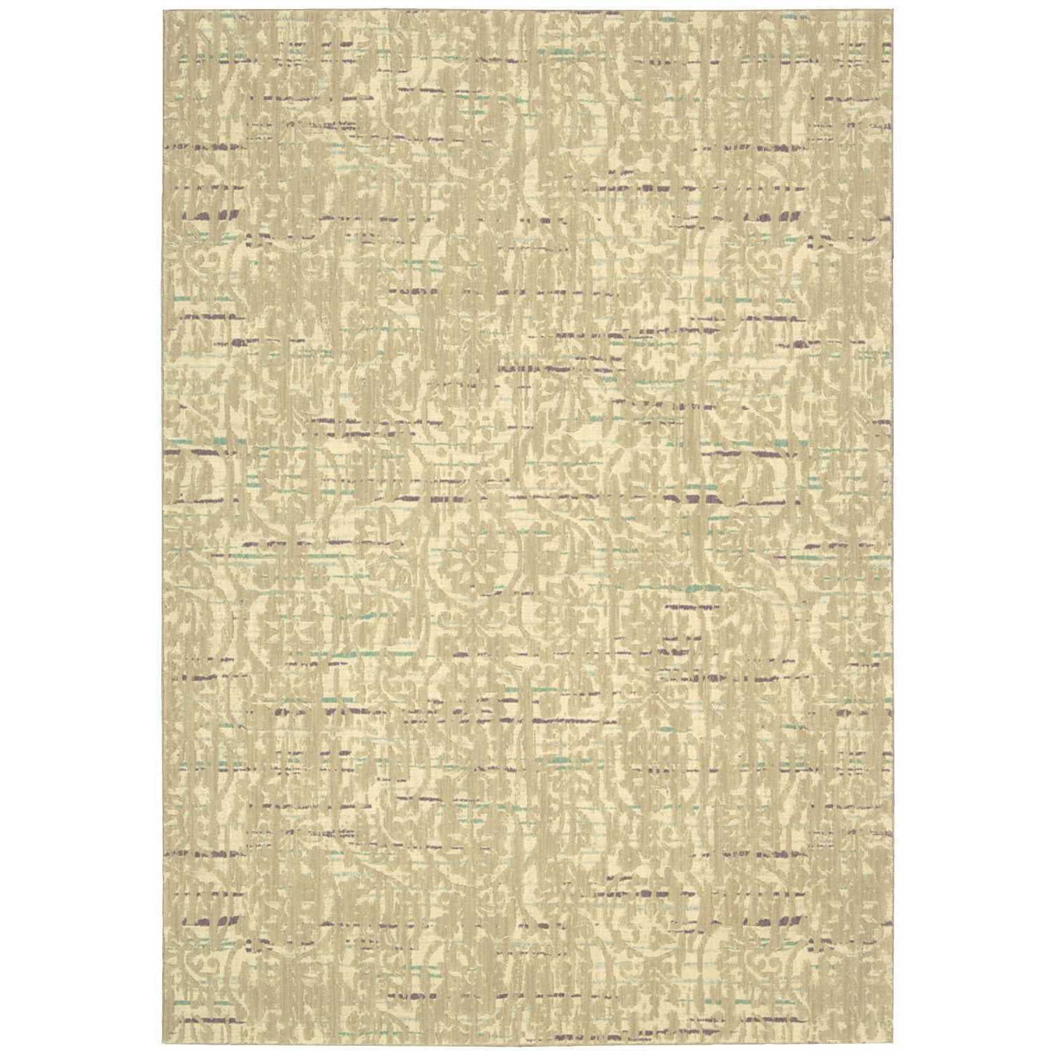 Handmade Sand Wool-Viscose 5' x 7' Rectangular Rug