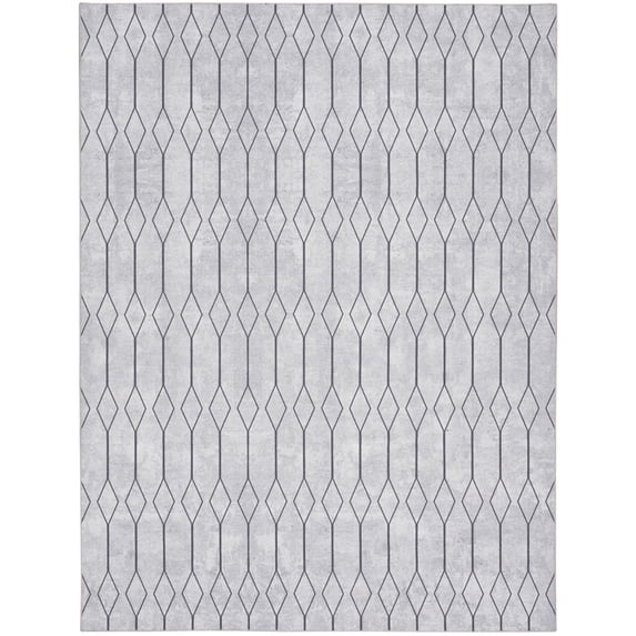 Nourison New Concept Washables 9'2" x 12' Ivory/Grey Modern Indoor Rug