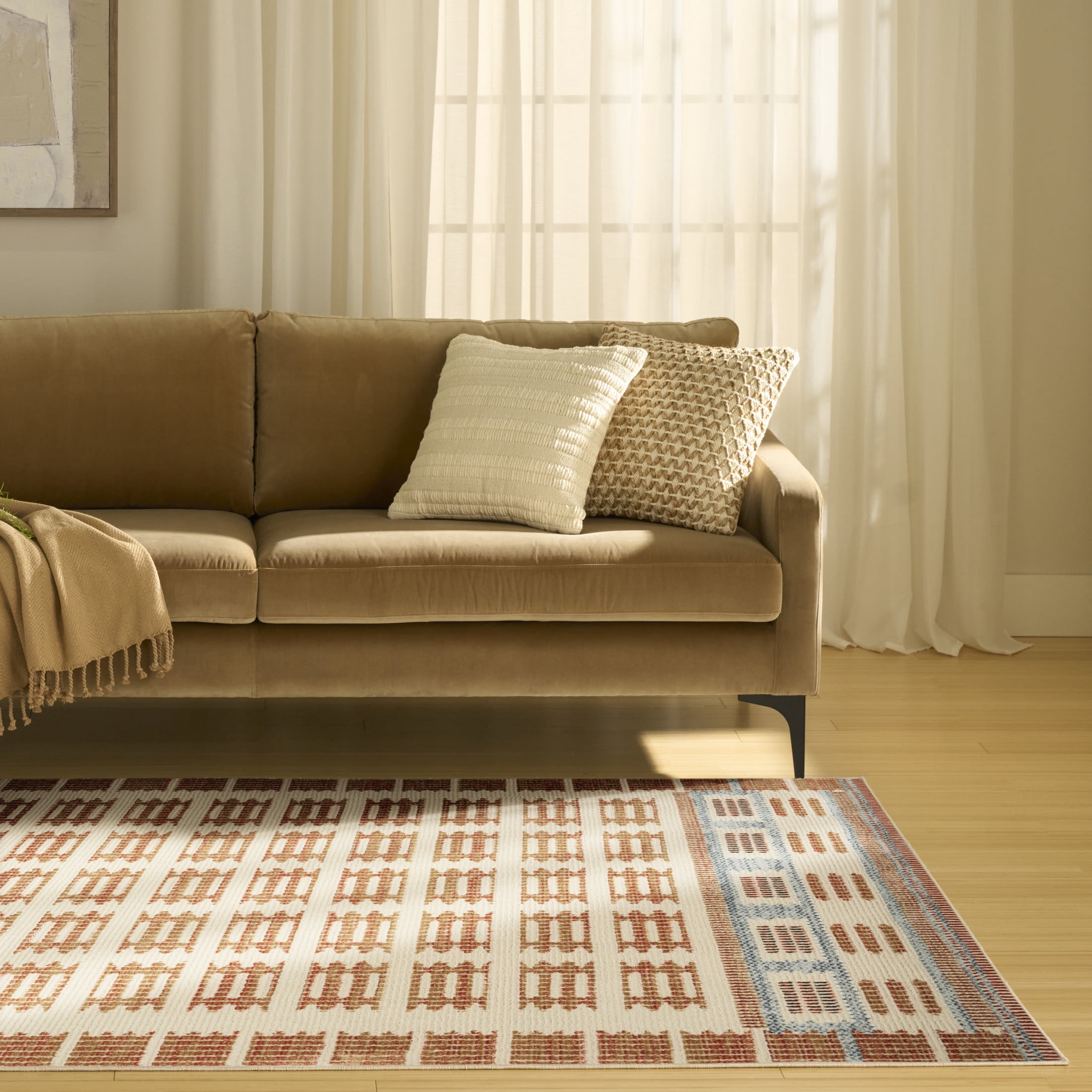 Nourison Nordic 3' x 5' Ivory Rust Modern Indoor Rug