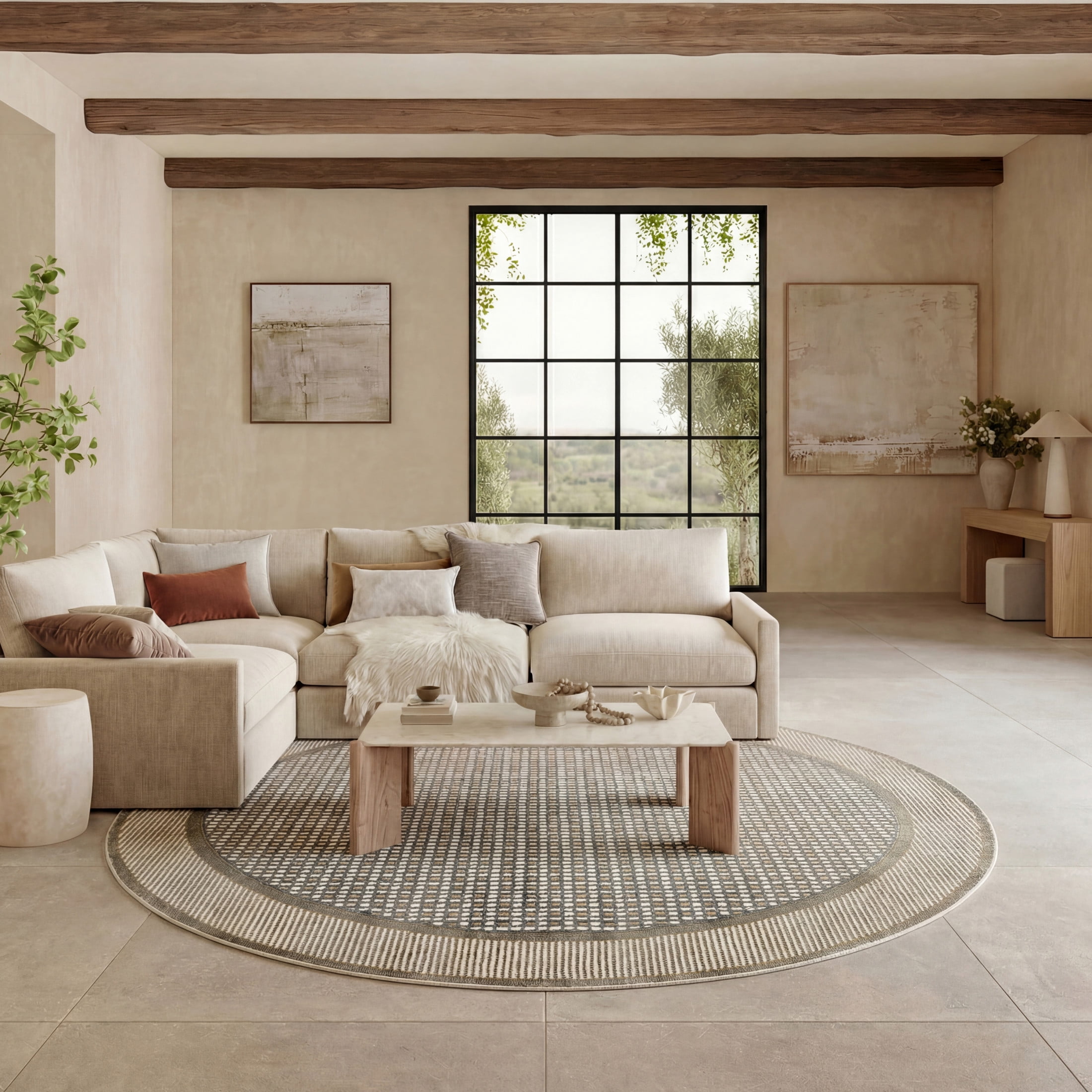 Nourison Nordic 8' x Round Multicolor Modern Indoor Rug