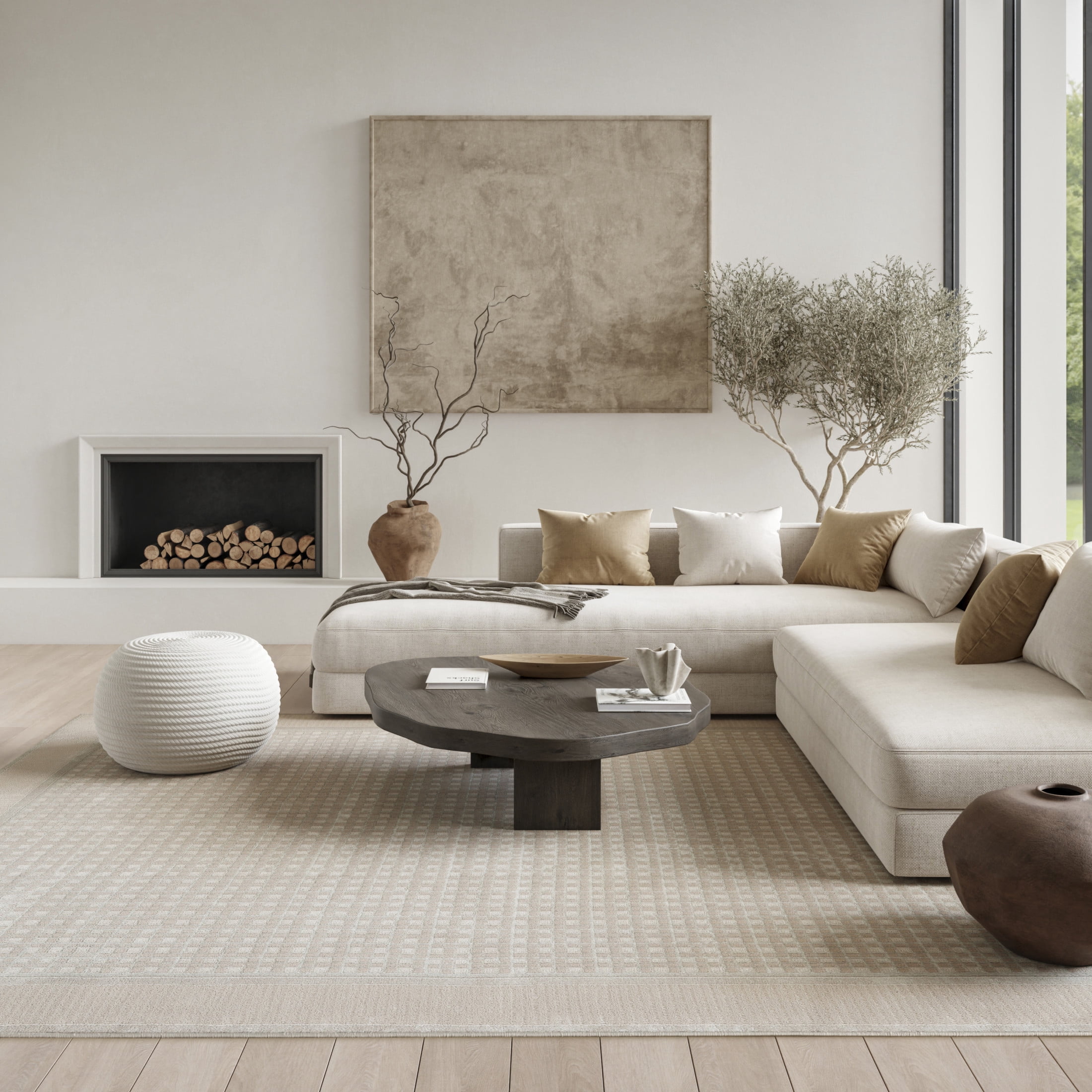 Nourison Nordic 9' x 12' Beige Modern Indoor Rug