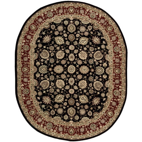 Nourison Nourison 2000 90" x 114" Oval Wool Indoor Rug in Black Persian