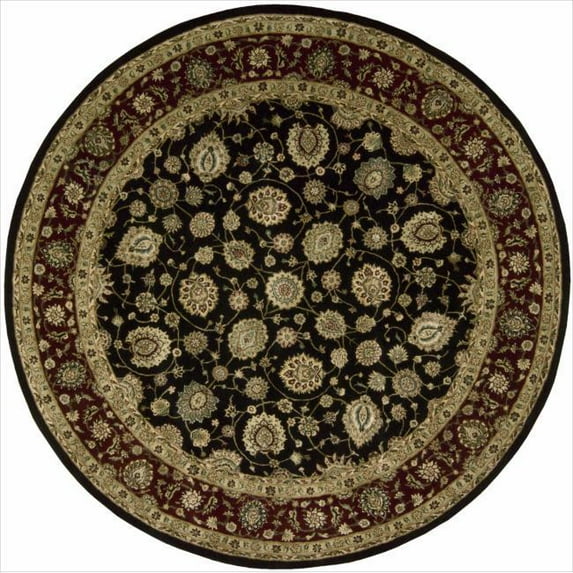 Nourison Nourison 2000 96" Round Wool Indoor Rug in Black Persian Finish