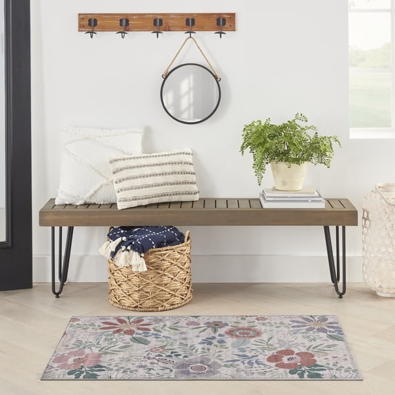 Nourison Nourison Washables Floral Cream Multicolor 3' x 5' Area Rug (3x5)