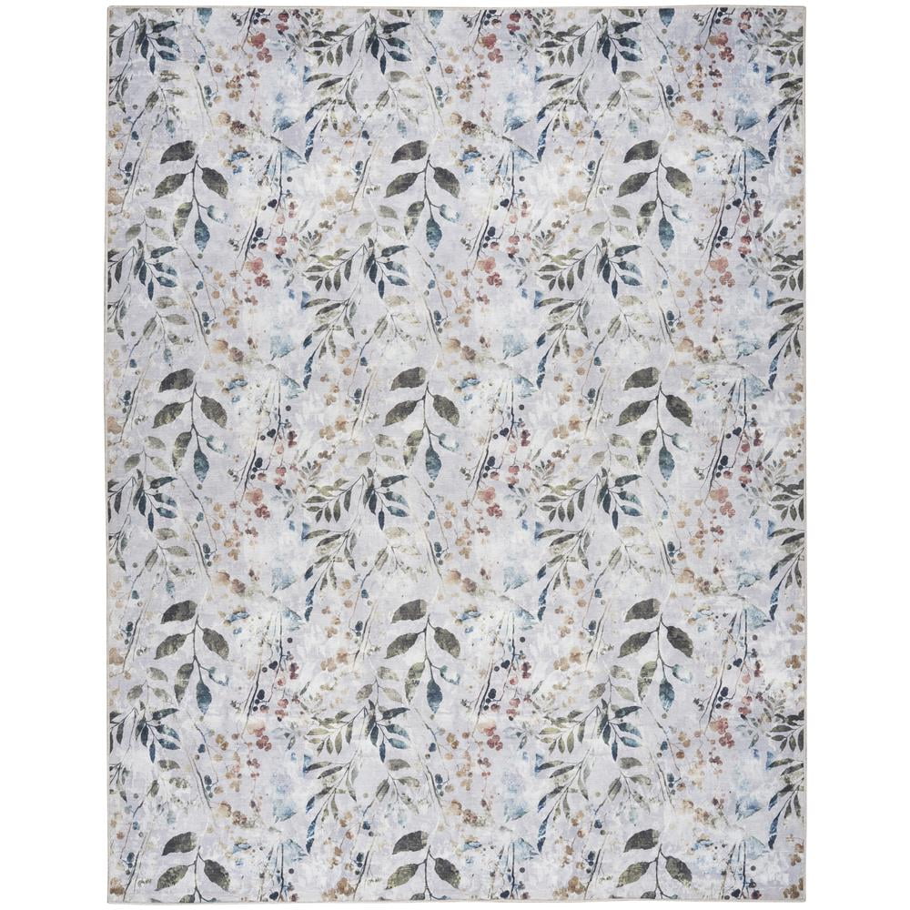 Nourison Nourison Washables Floral Grey Multicolor 5'2" x 7' Area Rug (5x7)