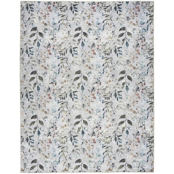 Nourison Nourison Washables Floral Grey Multicolor 9'2" x 12' Area Rug (9x12)