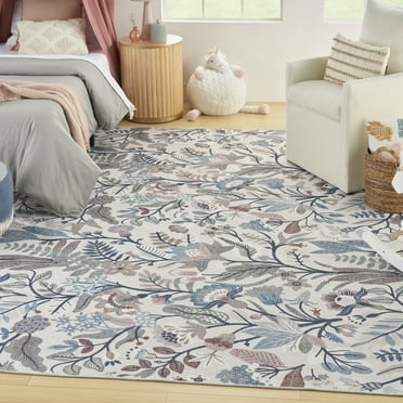 Nourison Nourison Washables Floral Ivory Multicolor 5'2" x 7' Area Rug (5x7)