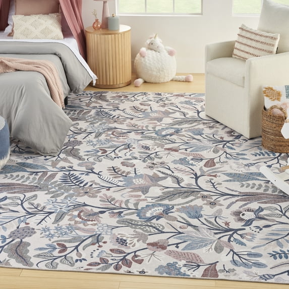 Nourison Nourison Washables Floral Ivory Multicolor 5'2" x 7' Area Rug (5x7)