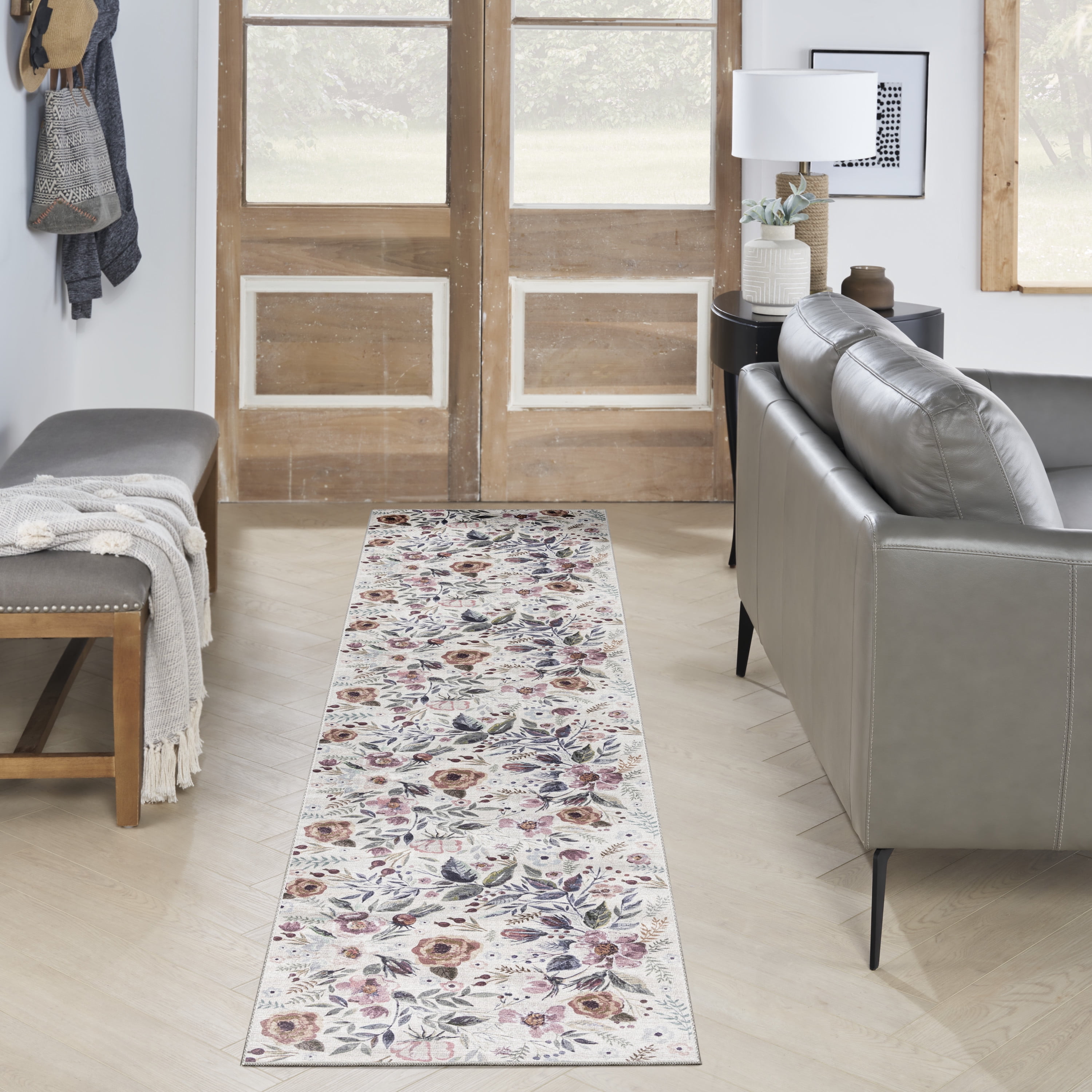 Nourison Nourison Washables Floral Ivory Pink 2'2" x 10' Area Rug (2x10)