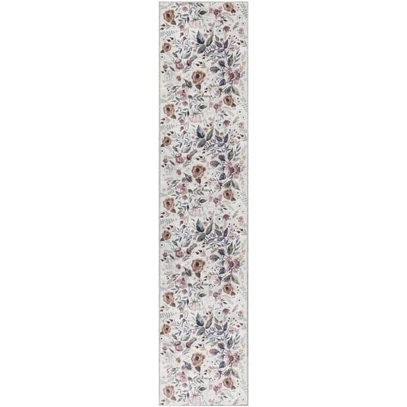 Nourison Nourison Washables Floral Ivory Pink 2'2" x 8' Area Rug (2x8)