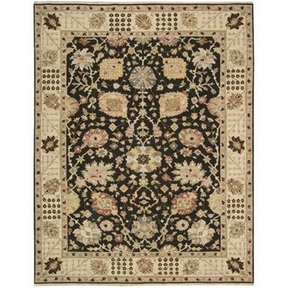 Nourison Nourmak Area Rug Black 5'10" x 8'10" 6' x 9' Indoor Living Room, Bedroom, Dining Room Rust Rectangle