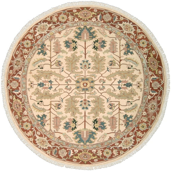Nourison Nourmak Area Rug Light Gold 8' Round 8' Round Indoor,Handmade Living Room Red Round