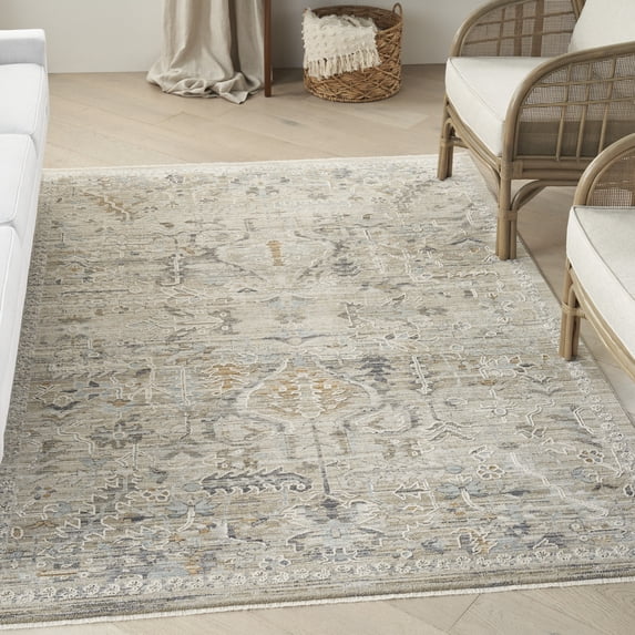 Nourison Nyle 5'3" x 7'10" Ivory Taupe Vintage Indoor Rug