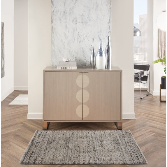 Nourison Nyle Bohemian Floral Ivory Slate 2'6" x 4'6" Area Rug, (2x4)