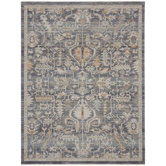 Nourison Nyle Vintage Floral Bohemian Indoor Rug Navy Multicolor 7'10" x 10'1"
