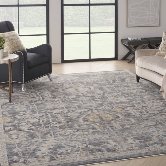 Nourison Nyle Bohemian Floral Navy Multicolor 8'6" x 11'4" Area Rug, (8x11)