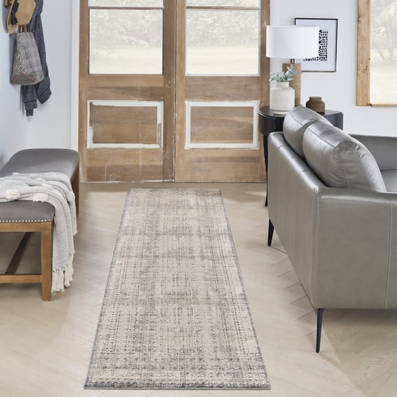 Nourison Nyle Bohemian Persian Ivory Blue 2'3" x 8' Area Rug, (2x8)