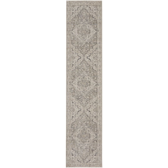 Nourison Nyle Medallion Bohemian Indoor Rug Ivory Taupe 2'3" x 8'