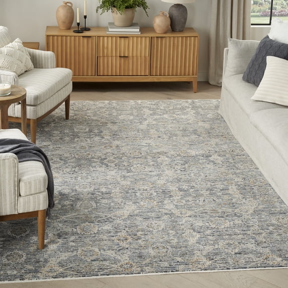 Nourison Nyle Distressed Charcoal 9'10" x 13'6" Area Rug (10x14)