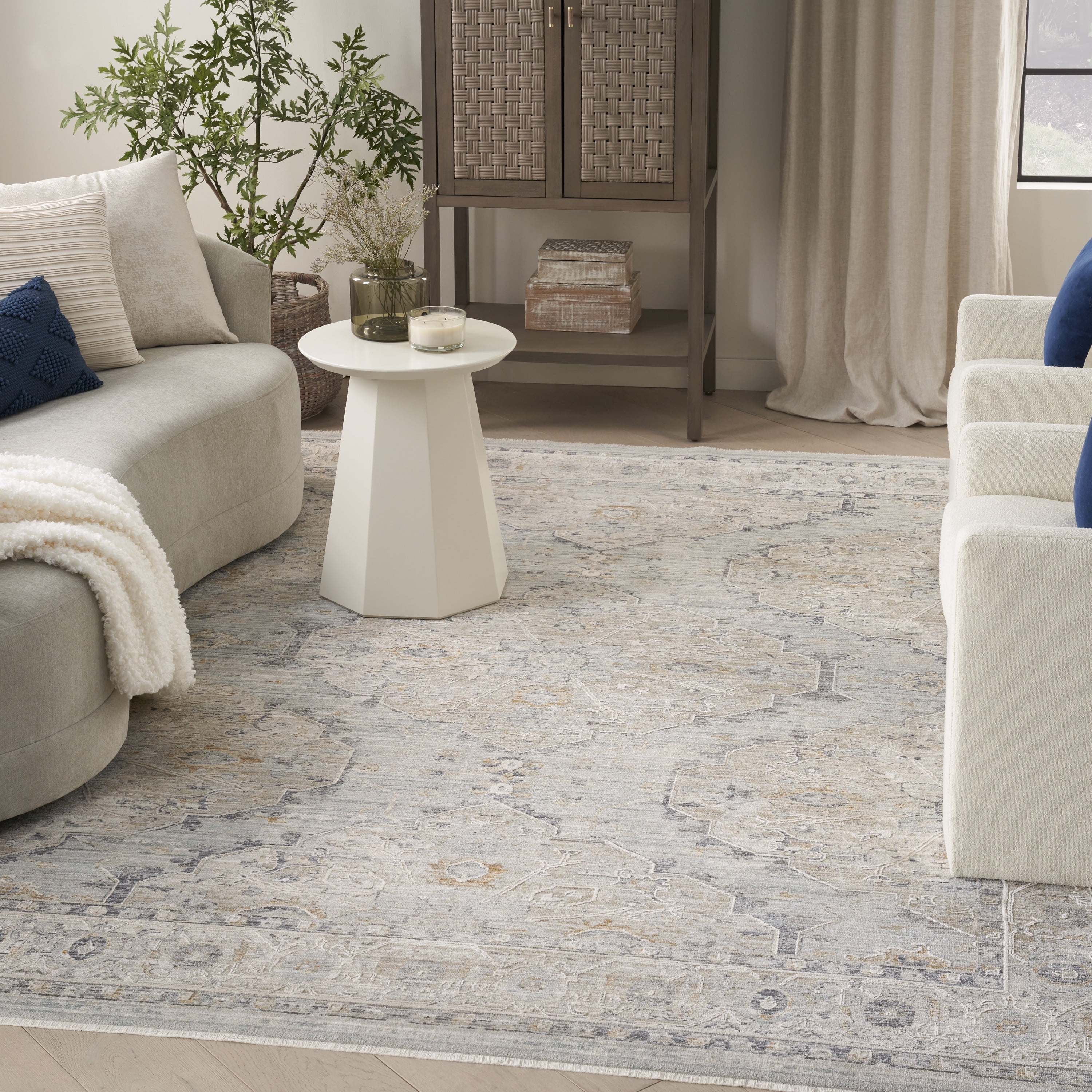 Nourison Nyle Distressed Light Blue 8'6