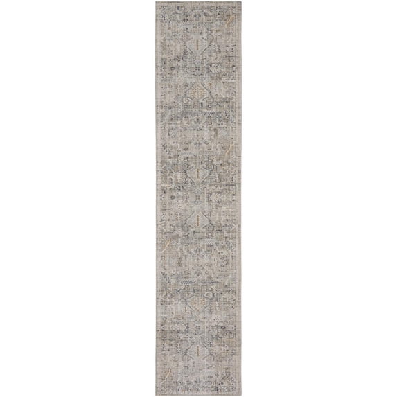 Nourison Nyle Floral Ivory Taupe 2'3" x 10' Area Rug, (2x10)