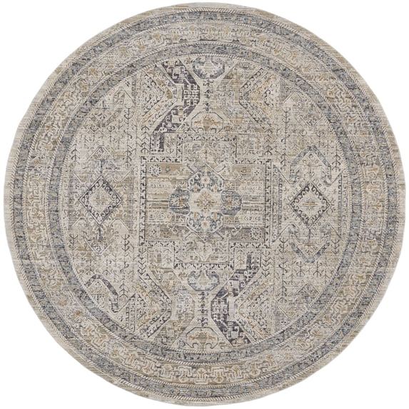 Nourison Nyle Floral Bohemian Indoor Rug Ivory/Grey/Blue 710 x Round