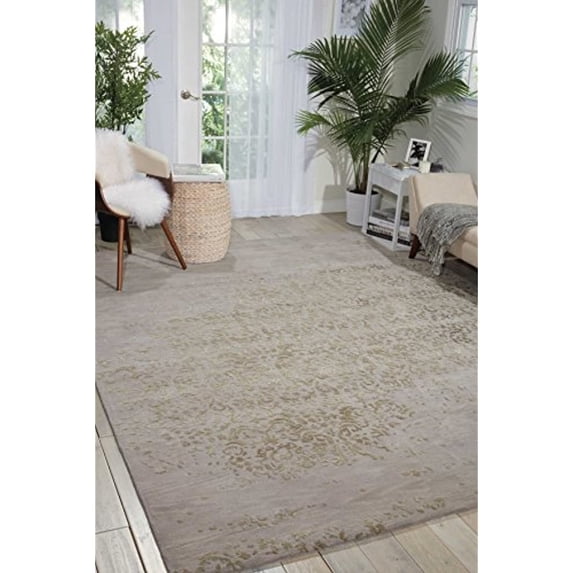 Nourison Opaline Area Rug-Color:Silver,Shape:Rectangle,Size:7'9" X 9'9"