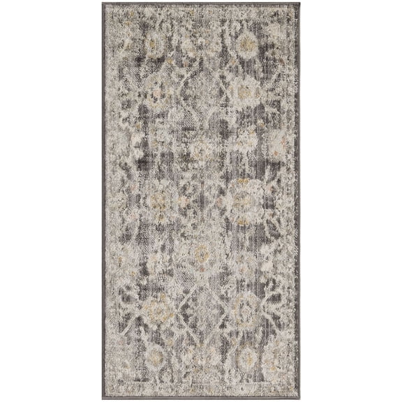 Nourison Oushak Home 2' x 4' Charcoal Vintage Indoor Rug