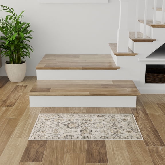 Nourison Oushak Home 2' x 4' Grey Vintage Indoor Rug