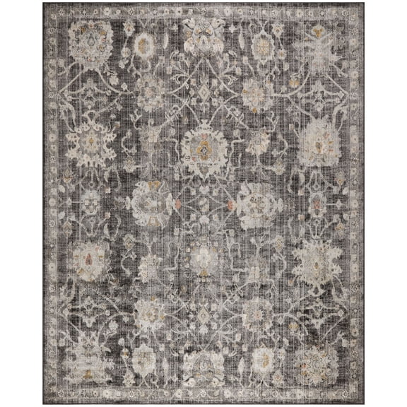 Nourison Oushak Home 9' x 12' Charcoal Vintage Indoor Rug